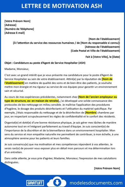 Lettre de Motivation ASH