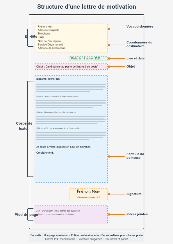 mise en page d'une lettre de motivation