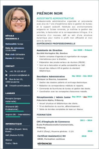 modèle cv suisse