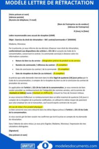 Lettre de rétractation : modèle, délai et conseils pour bien l’envoyer