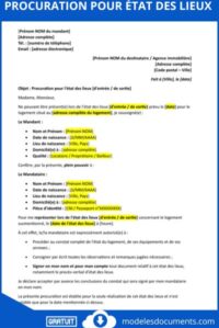 Procuration pour état des lieux : modèle et conseils pour le rédiger