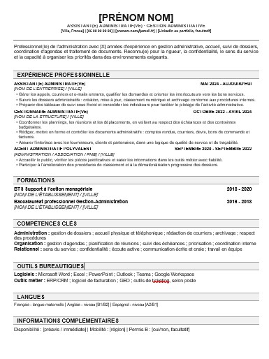 Modele CV ATS