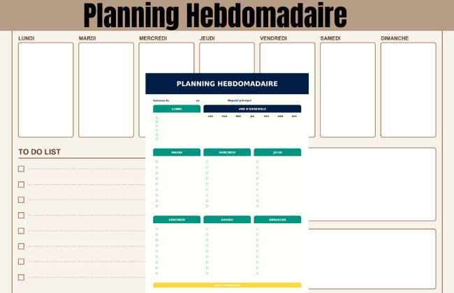 Planning hebdomadaire gratuit
