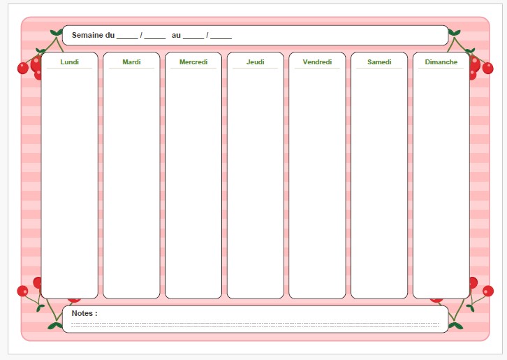 Planning semaine modele