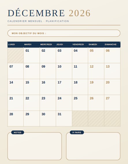 calendrier de decembre 2026