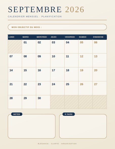 Calendrier Septembre 2026 Imprimer Gratuitement PDF Et Excel Calendrier Septembre 2026 Imprimer Gratuitement PDF Et Excel