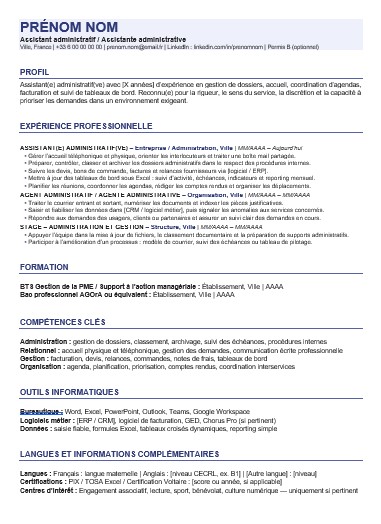 modele de cv ATS